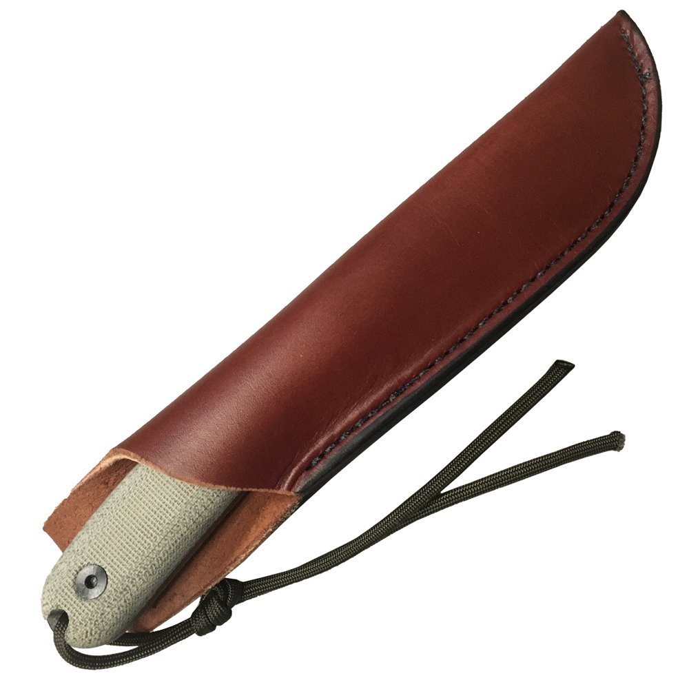 ESEE Authentic Model 4HM Fixed Blade Knife, Black Powder Blade, Micarta Handle, Leather Sheath - Image 3
